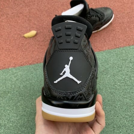 Air Jordan 4 Black White Laser Graffiti