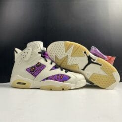Air Jordan 6 Quai 54 Beige Purple Plaid