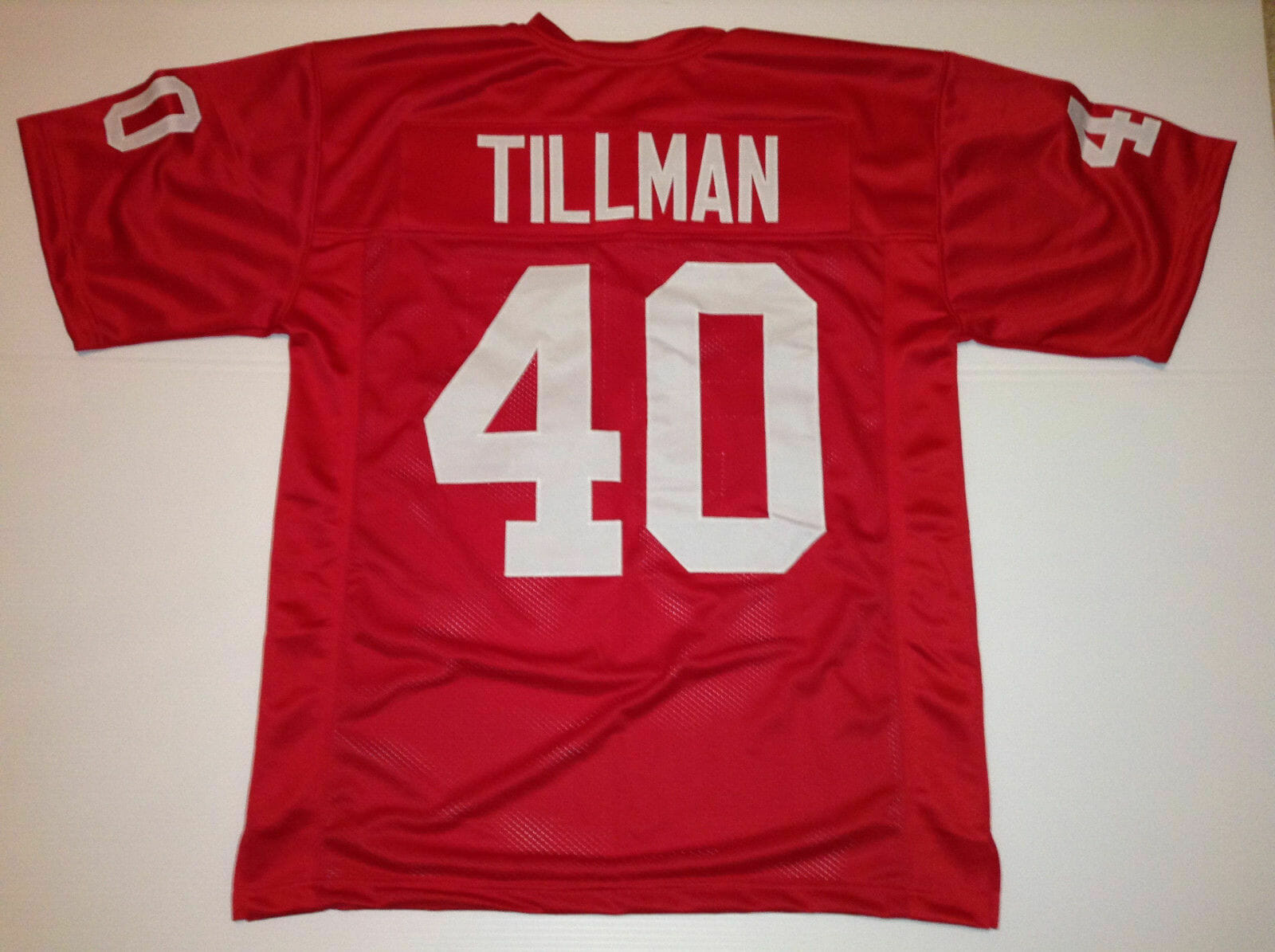 UNSIGNED CUSTOM Sewn Stitched Pat Tillman Red Jersey