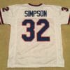 UNSIGNED CUSTOM Sewn Stitched O.J. Simpson White Jersey