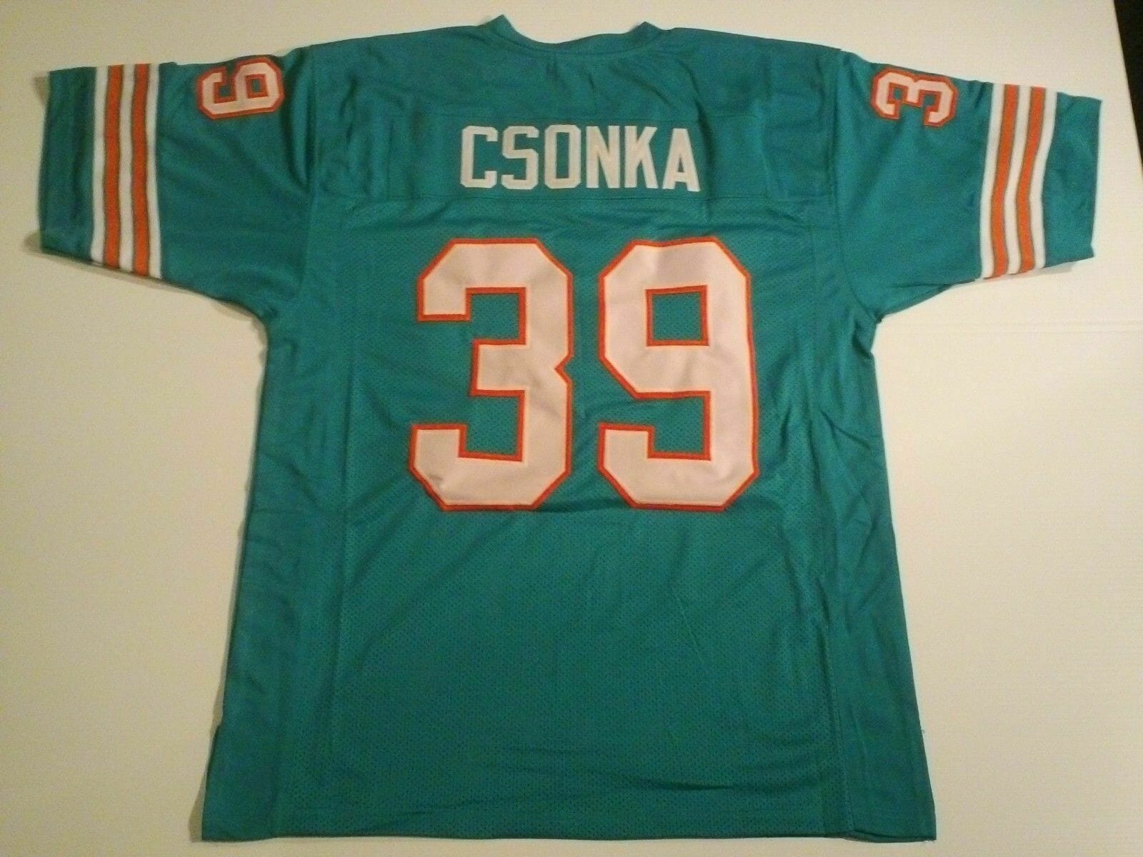 UNSIGNED CUSTOM Sewn Stitched Larry Csonka Teal Jersey
