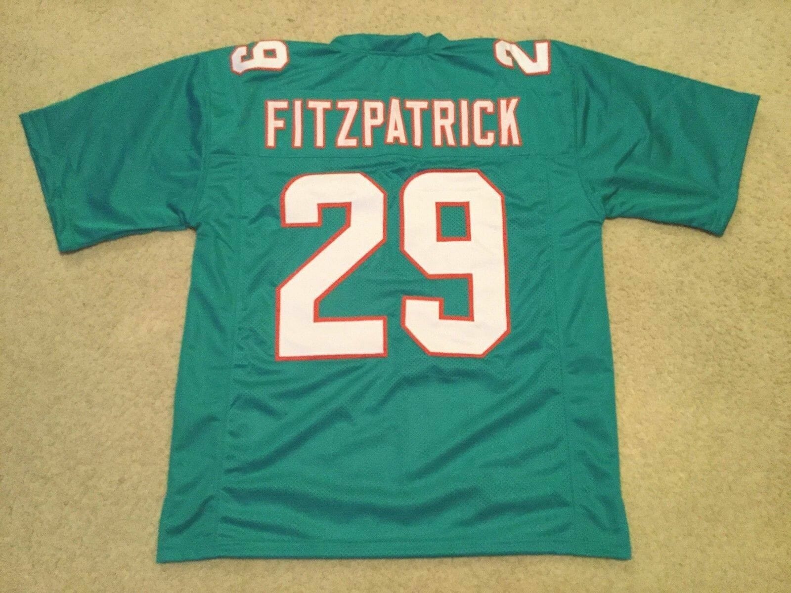 UNSIGNED CUSTOM Sewn Stitched Minkah Fitzpatrick Teal Jersey