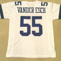 UNSIGNED CUSTOM Sewn Stitched Leighton Vander Esch White Jersey