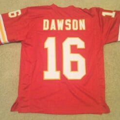 UNSIGNED CUSTOM Sewn Stitched Len Dawson Red Jersey