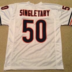 UNSIGNED CUSTOM Sewn Stitched Mike Singletary White Jersey
