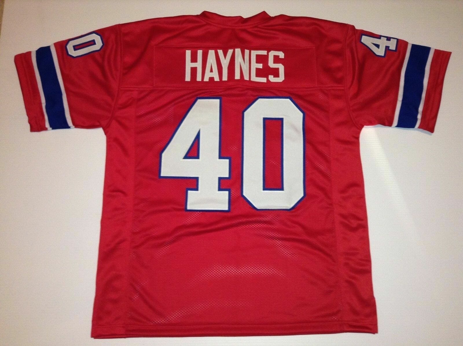 UNSIGNED CUSTOM Sewn Stitched Mike Haynes Red Jersey