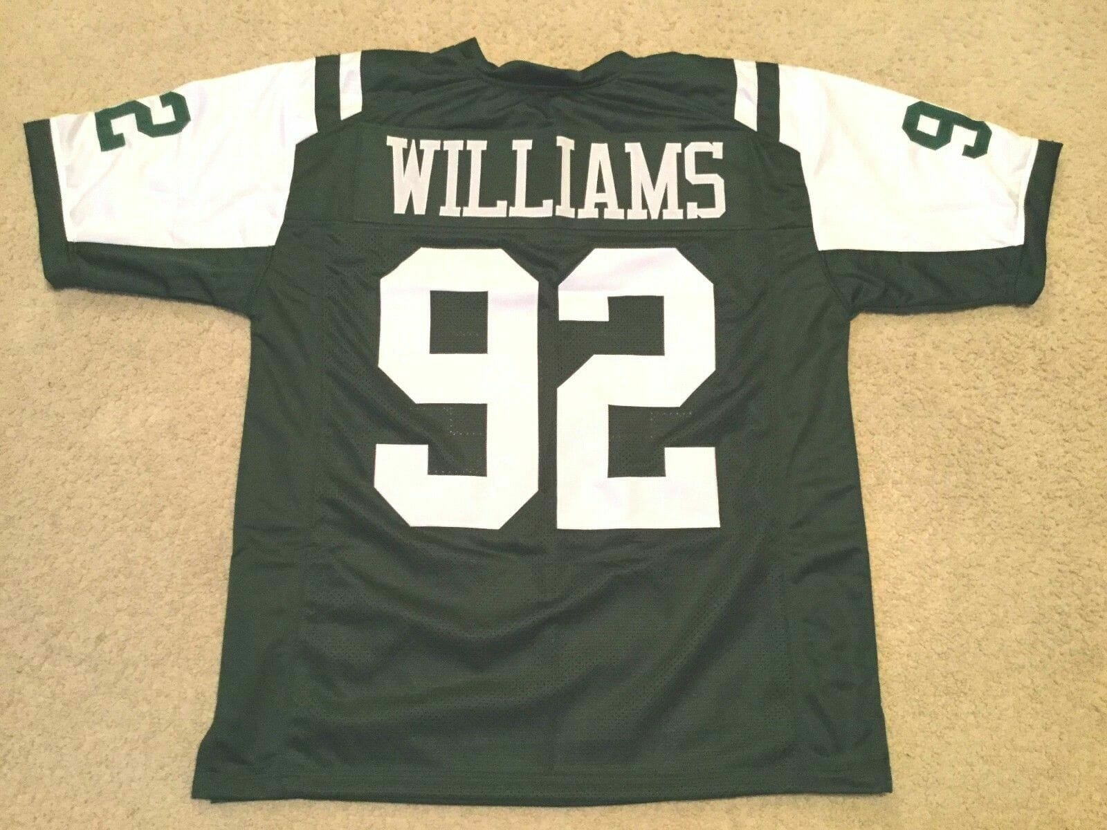 UNSIGNED CUSTOM Sewn Stitched Leonard Williams Green Jersey