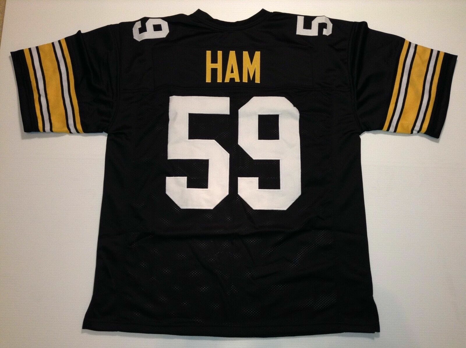 UNSIGNED CUSTOM Sewn Stitched Jack Ham Black Jersey