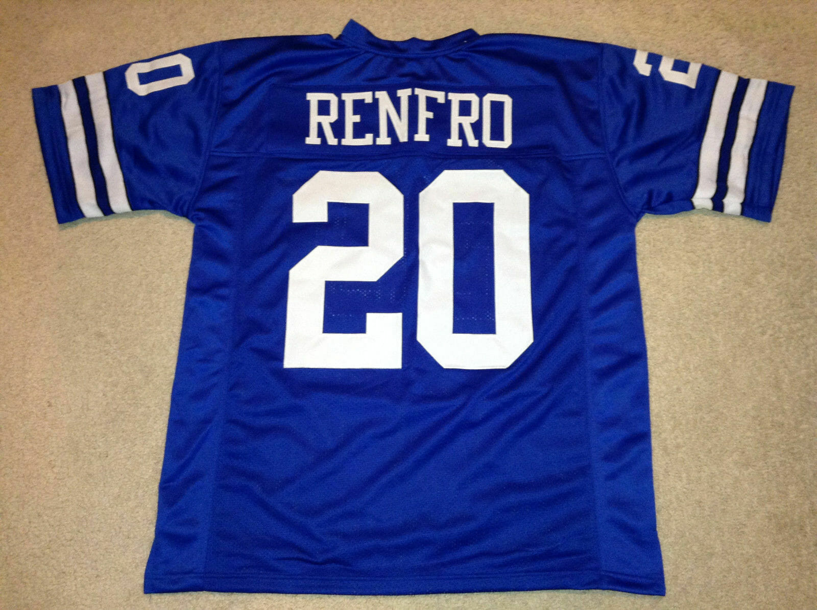 UNSIGNED CUSTOM Sewn Stitched Mel Renfro Blue Jersey