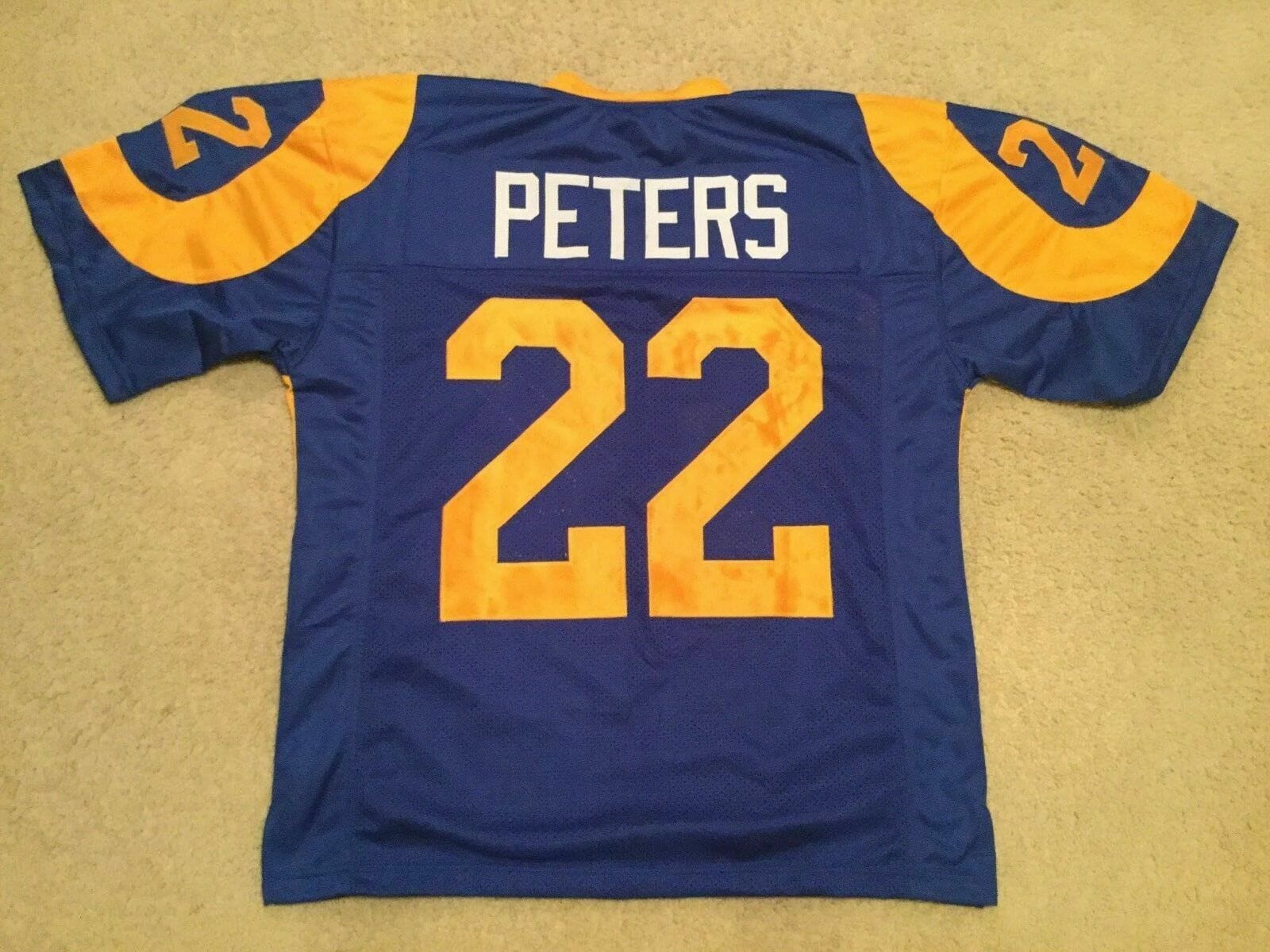 UNSIGNED CUSTOM Sewn Stitched Marcus Peters Blue Jersey