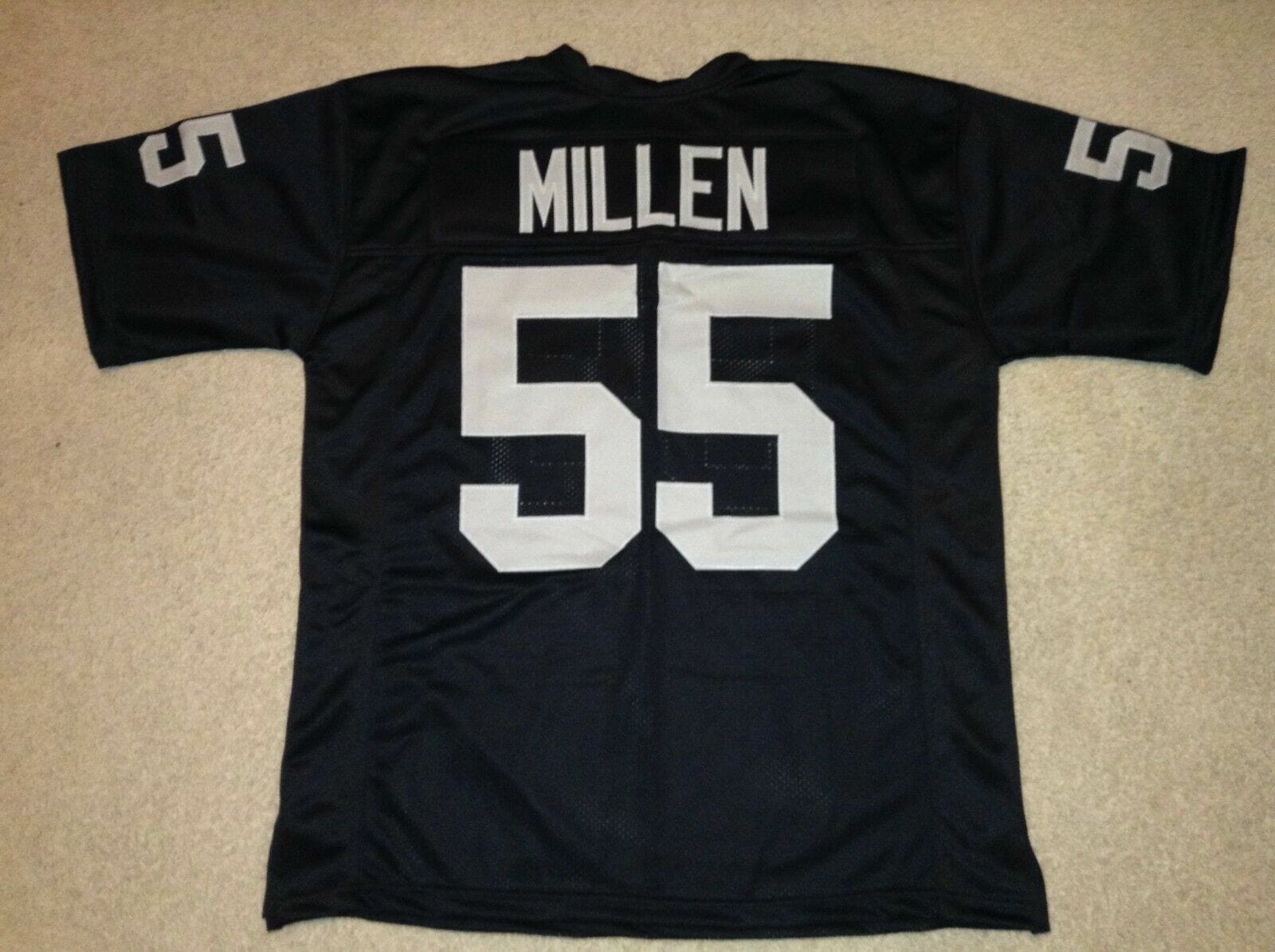 UNSIGNED CUSTOM Sewn Stitched Matt Millen Black Jersey
