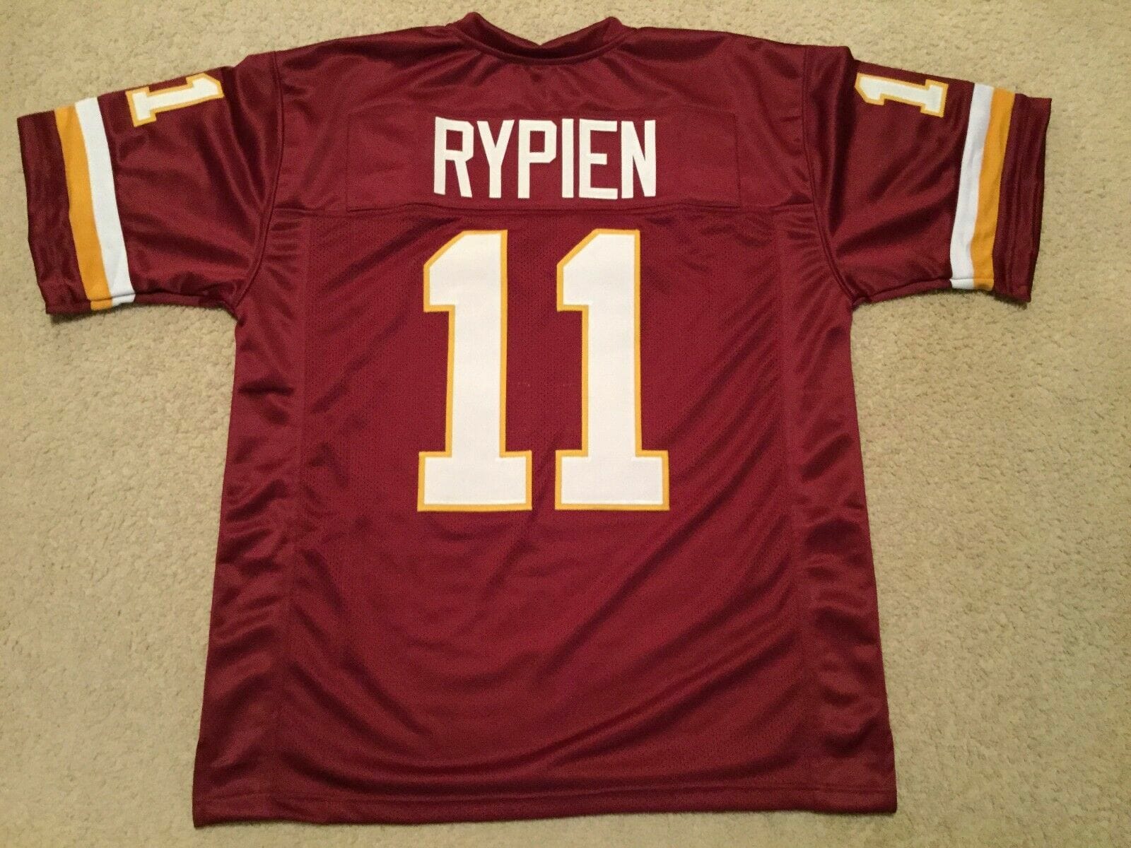 UNSIGNED CUSTOM Sewn Stitched Mark Rypien Burgundy Jersey