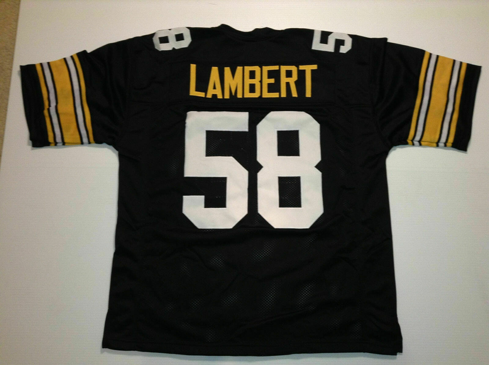 UNSIGNED CUSTOM Sewn Stitched Jack Lambert Black Jersey