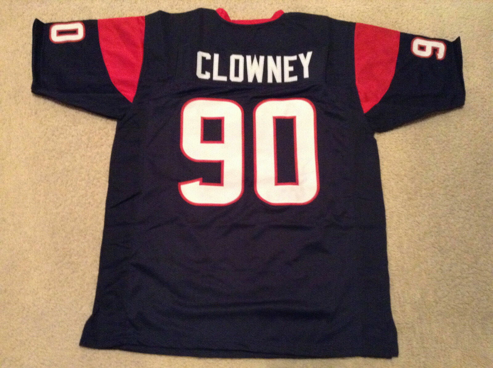 UNSIGNED CUSTOM Sewn Stitched Jadeveon Clowney Blue Jersey