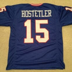 UNSIGNED CUSTOM Sewn Stitched Jeff Hostetler Blue Jersey