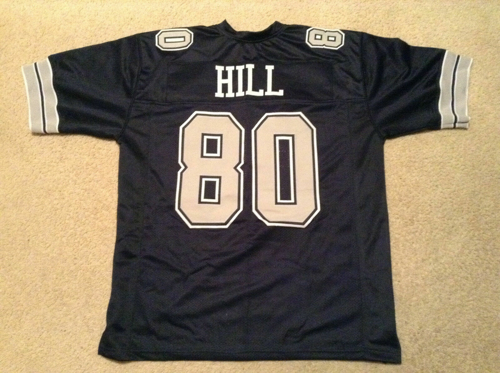 UNSIGNED CUSTOM Sewn Stitched Tony Hill Blue Jersey