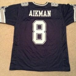 UNSIGNED CUSTOM Sewn Stitched Troy Aikman Blue Jersey