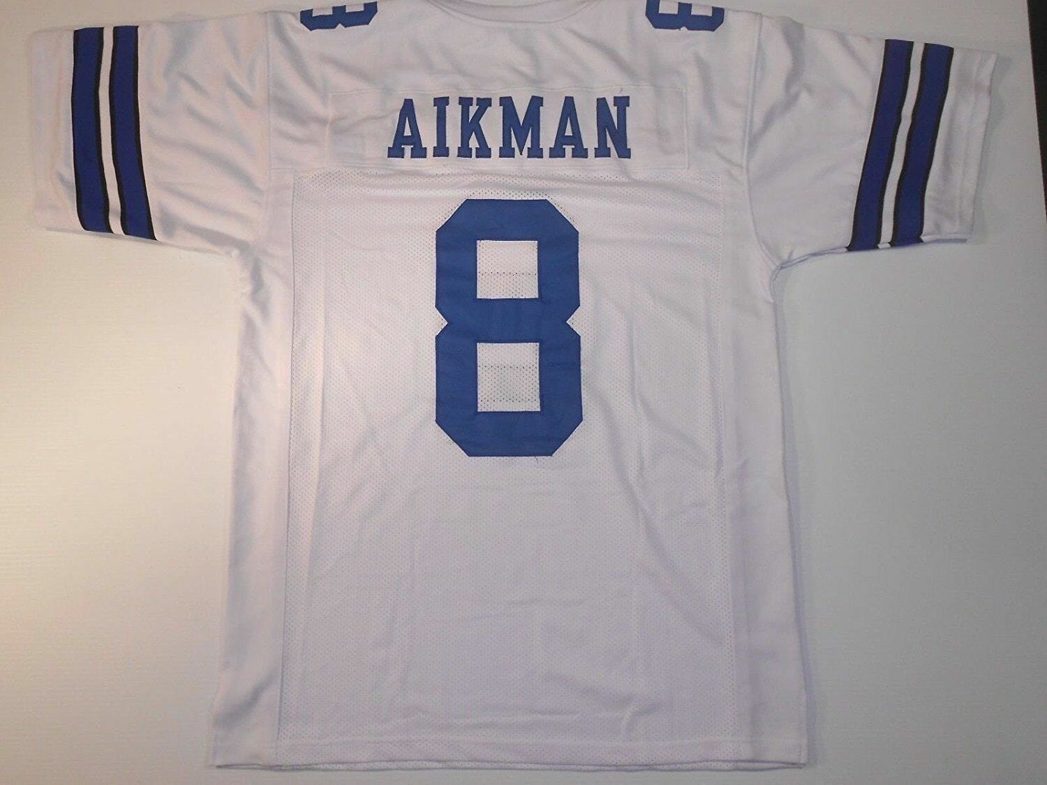 UNSIGNED CUSTOM Sewn Stitched Troy Aikman White Jersey