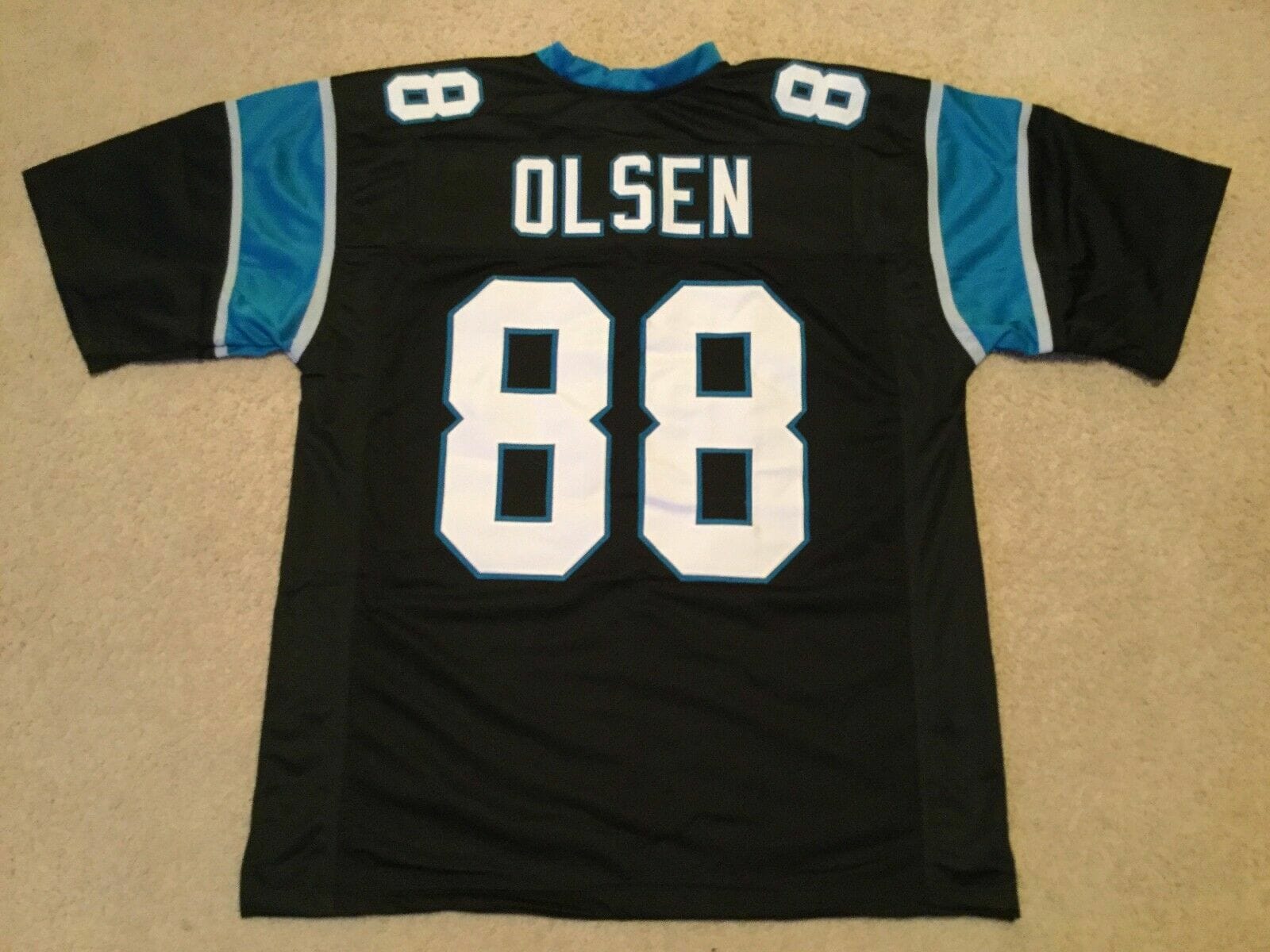 UNSIGNED CUSTOM Sewn Stitched Greg Olsen Black Jersey