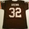 UNSIGNED CUSTOM Sewn Stitched Jim Brown Brown Jersey