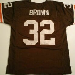 UNSIGNED CUSTOM Sewn Stitched Jim Brown Brown Jersey