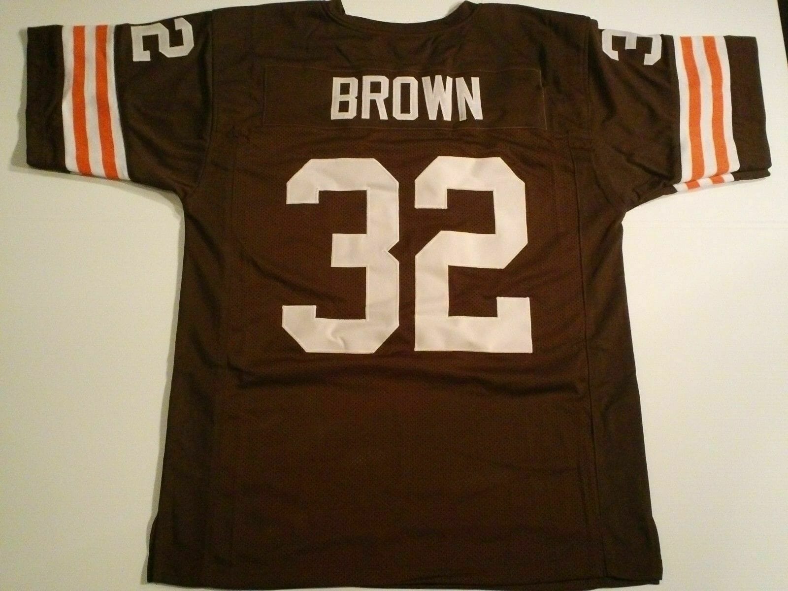 UNSIGNED CUSTOM Sewn Stitched Jim Brown Brown Jersey