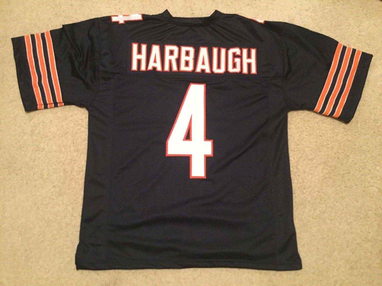 UNSIGNED CUSTOM Sewn Stitched Jim Harbaugh Blue Jersey
