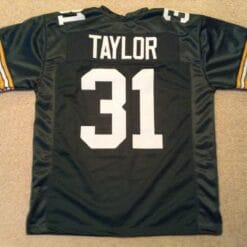 UNSIGNED CUSTOM Sewn Stitched Jim Taylor Green Jersey