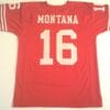 UNSIGNED CUSTOM Sewn Stitched Joe Montana Red Jersey