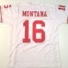 UNSIGNED CUSTOM Sewn Stitched Joe Montana White Jersey
