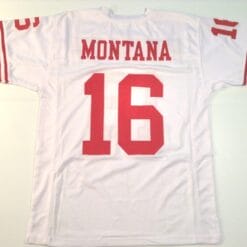 UNSIGNED CUSTOM Sewn Stitched Joe Montana White Jersey