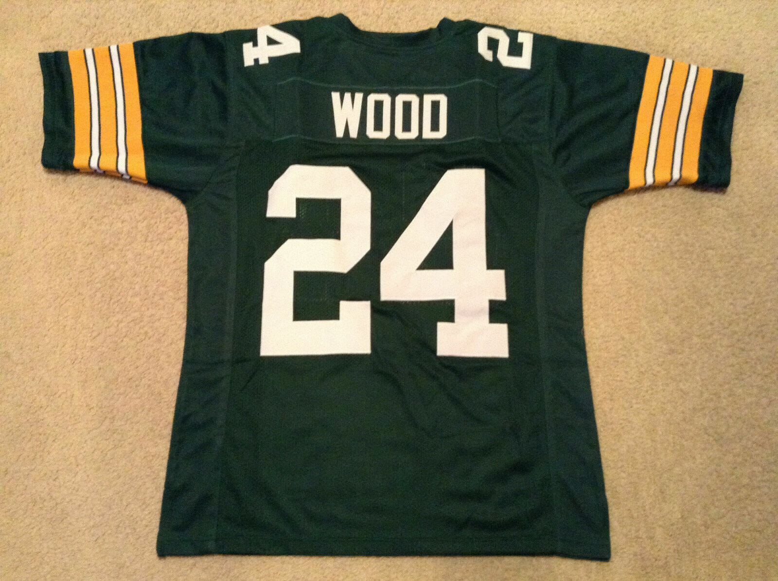 UNSIGNED CUSTOM Sewn Stitched Willie Wood Green Jersey