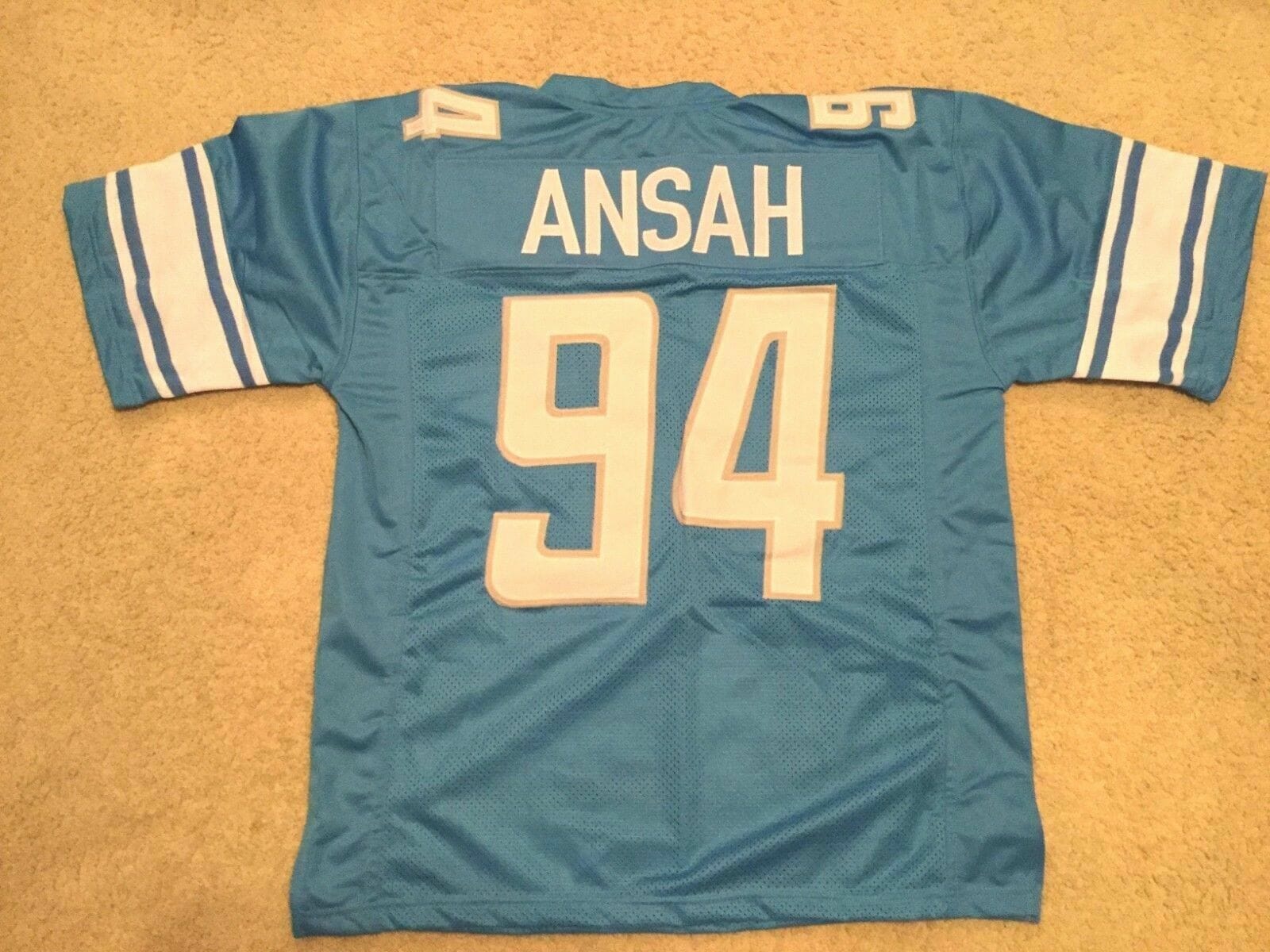 UNSIGNED CUSTOM Sewn Stitched Ziggy Ansah Blue Jersey