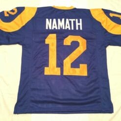 UNSIGNED CUSTOM Sewn Stitched Joe Namath Blue Jersey