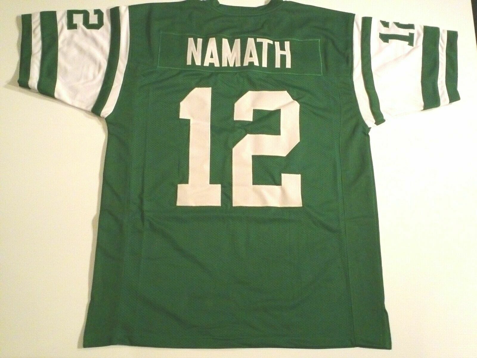 UNSIGNED CUSTOM Sewn Stitched Joe Namath Green Jersey
