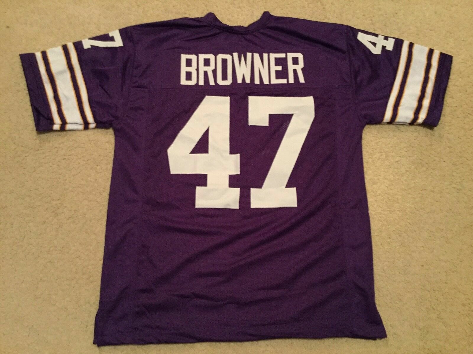 UNSIGNED CUSTOM Sewn Stitched Joey Browner Purple Jersey