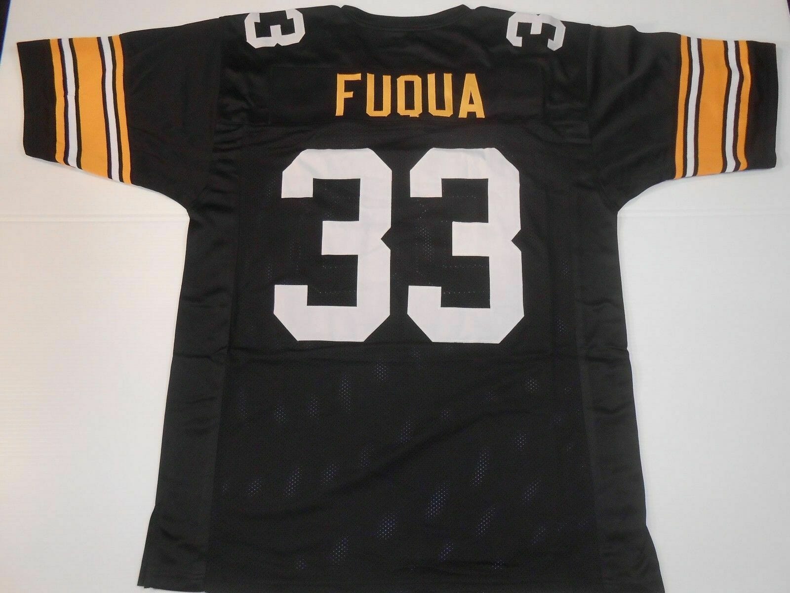 UNSIGNED CUSTOM Sewn Stitched John Fuqua Black Jersey