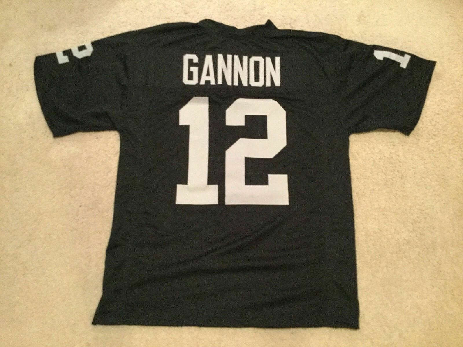 UNSIGNED CUSTOM Sewn Stitched Rich Gannon Black Jersey