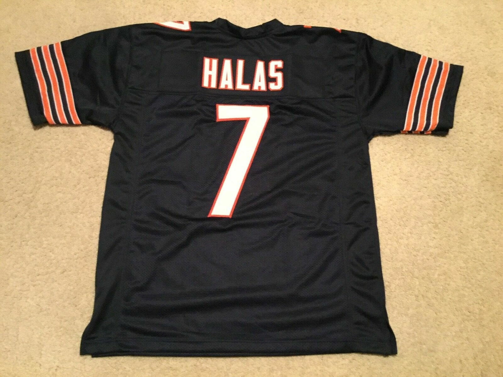 UNSIGNED CUSTOM Sewn Stitched George Halas Blue Jersey