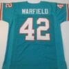 UNSIGNED CUSTOM Sewn Stitched Paul Warfield Teal Jersey