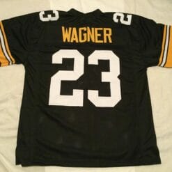 UNSIGNED CUSTOM Sewn Stitched Mike Wagner Black Jersey