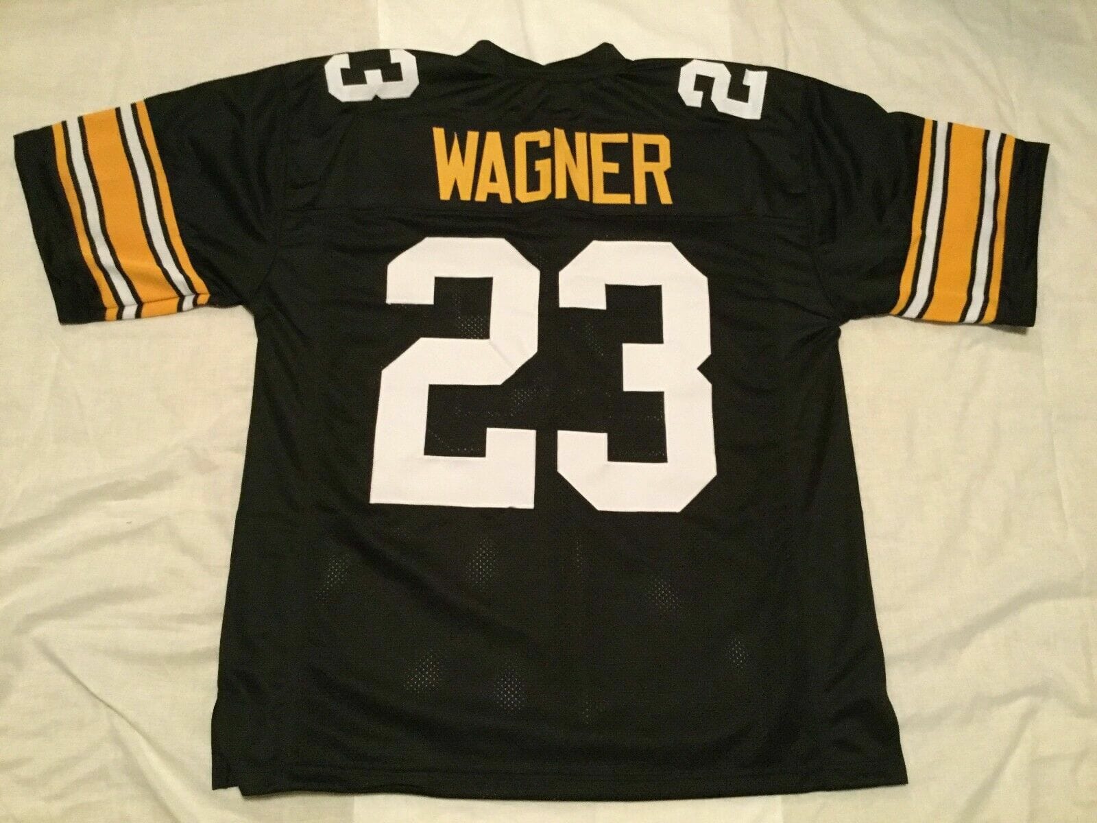 UNSIGNED CUSTOM Sewn Stitched Mike Wagner Black Jersey