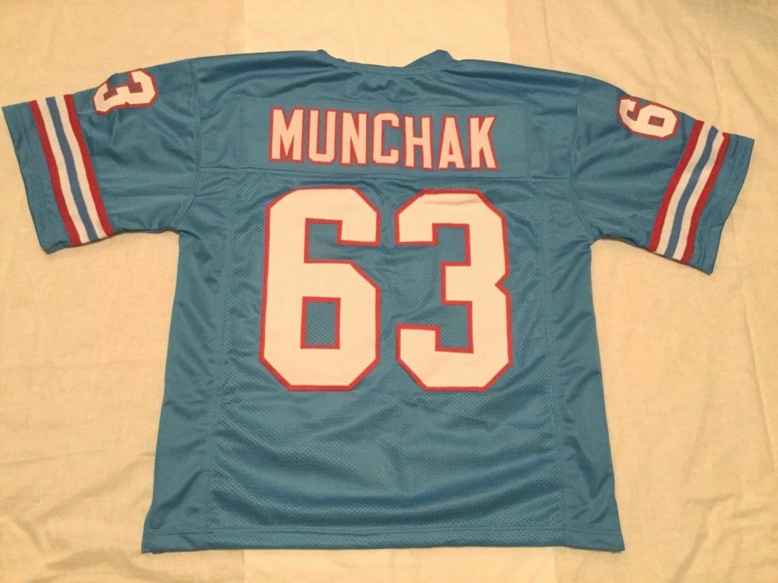 UNSIGNED CUSTOM Sewn Stitched Mike Munchak Blue Jersey