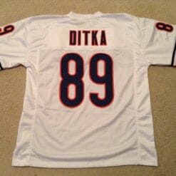 UNSIGNED CUSTOM Sewn Stitched Mike Ditka White Jersey