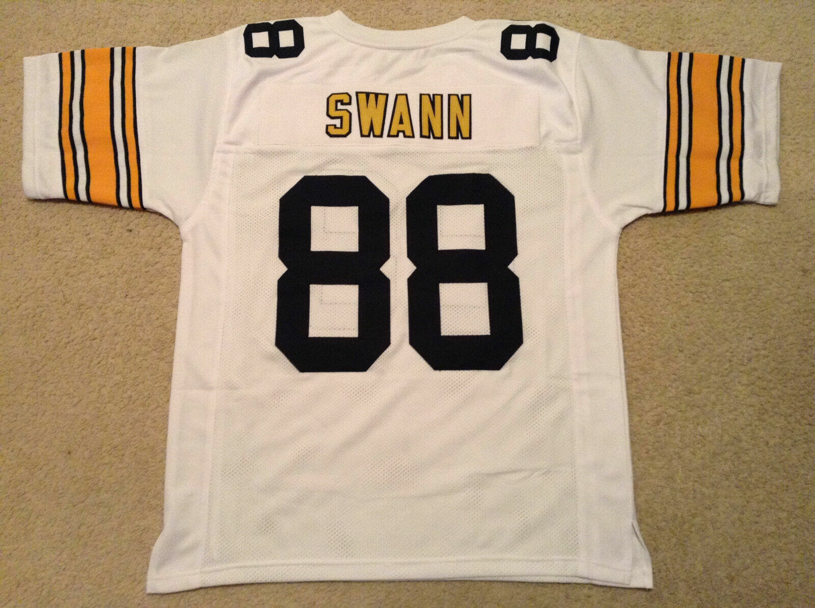 UNSIGNED CUSTOM Sewn Stitched Lynn Swann White Jersey