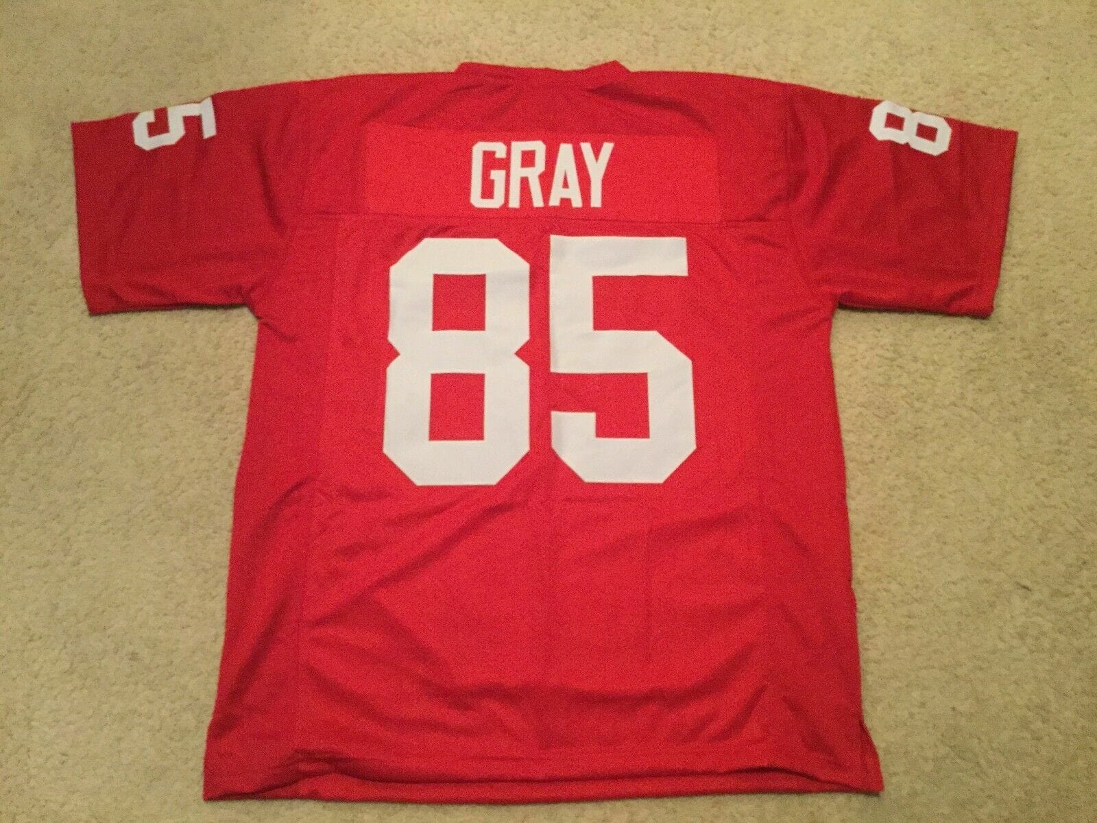 UNSIGNED CUSTOM Sewn Stitched Mel Gray Red Jersey