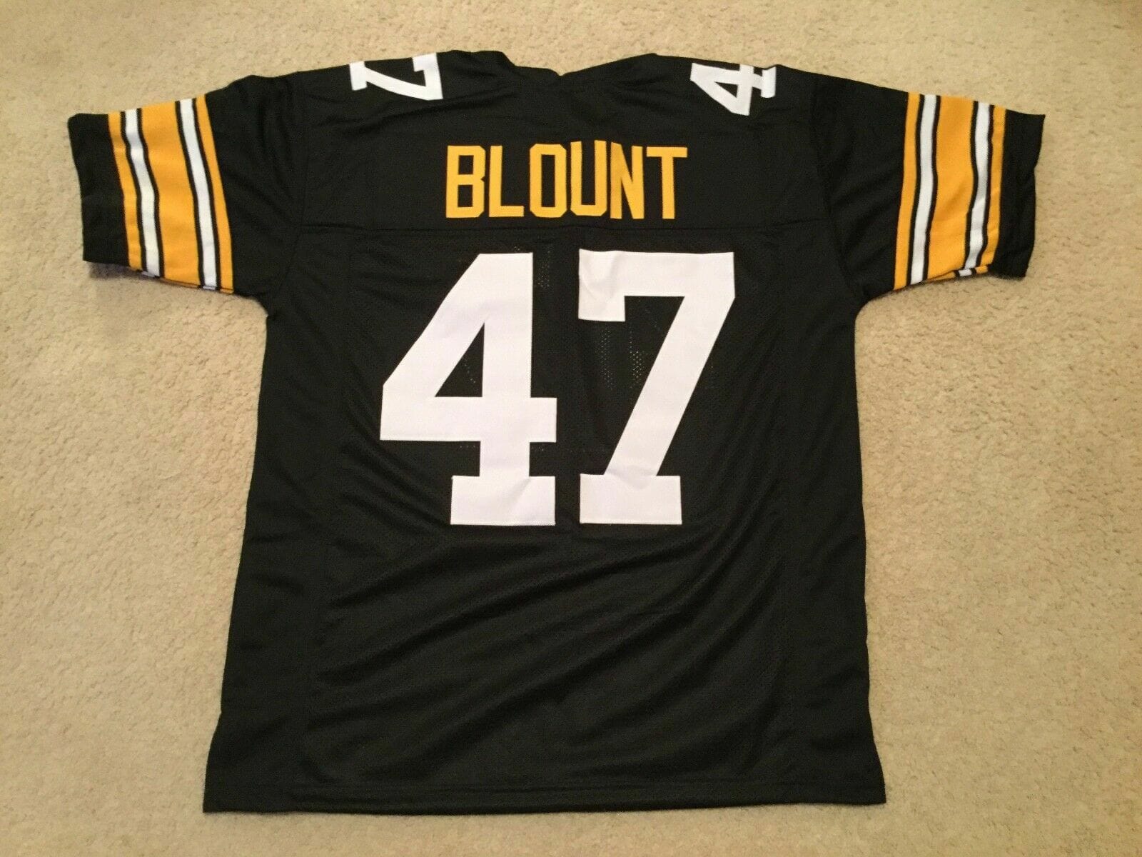 UNSIGNED CUSTOM Sewn Stitched Mel Blount Black Jersey