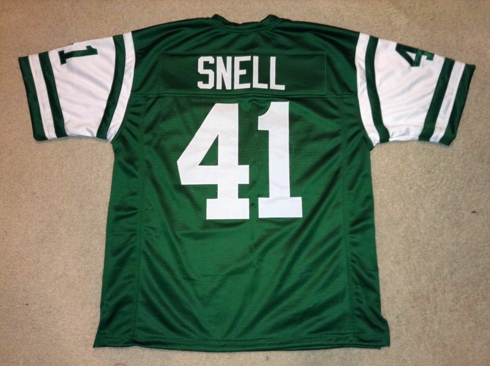 UNSIGNED CUSTOM Sewn Stitched Matt Snell Green Jersey