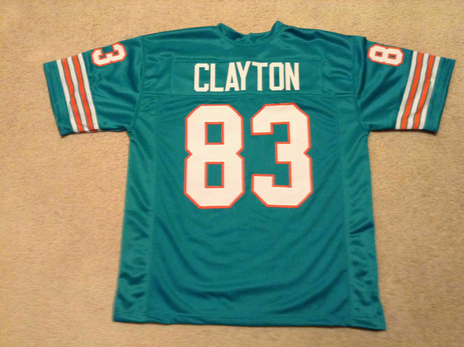 UNSIGNED CUSTOM Sewn Stitched Mark Clayton Teal Jersey