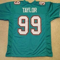 UNSIGNED CUSTOM Sewn Stitched Jason Taylor Teal 1 Jersey